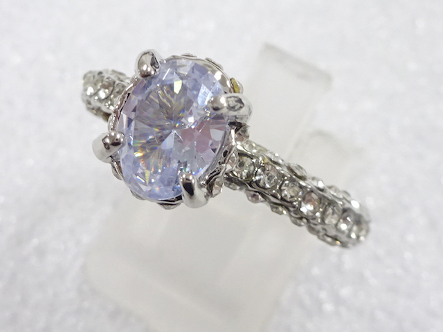 JAPANESE KIMONO / ANTIQUE CRYSTAL RING (SIZE 16)